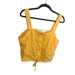 A new day large orange white crop top NWT (J1)